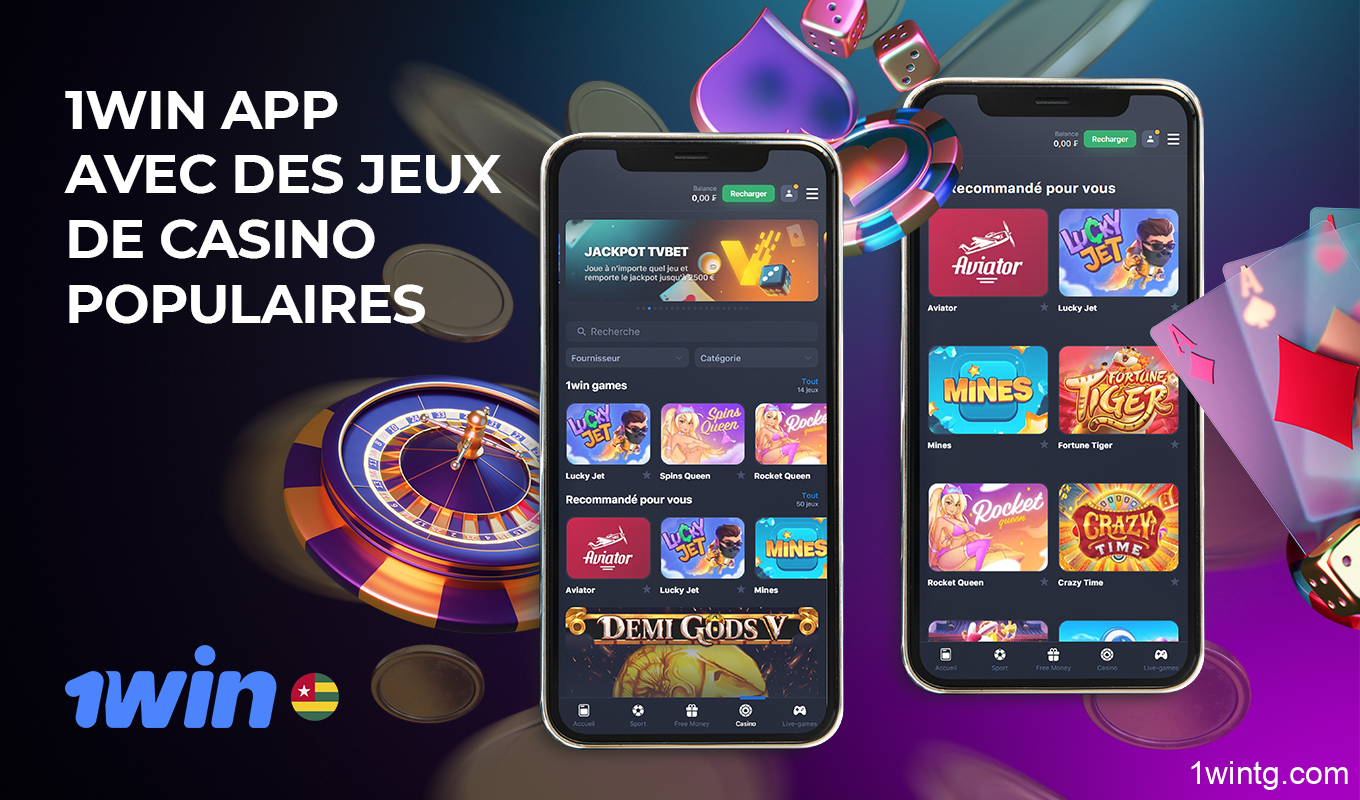 La catégorie casino de l'application 1win Togo offre une large gamme de jeux en ligne