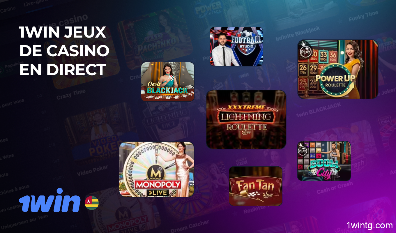 La section des jeux en direct du 1win Togo casino en ligne propose une variété d'options de jeux, de baccarat, de poker, de roulettes et de blackjack