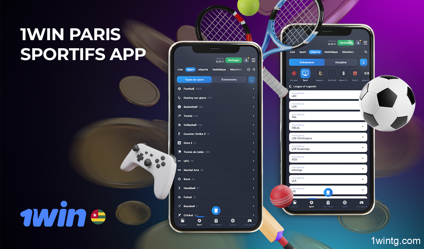 Sur l'application 1win, les utilisateurs togolais peuvent parier sur des tournois sportifs populaires