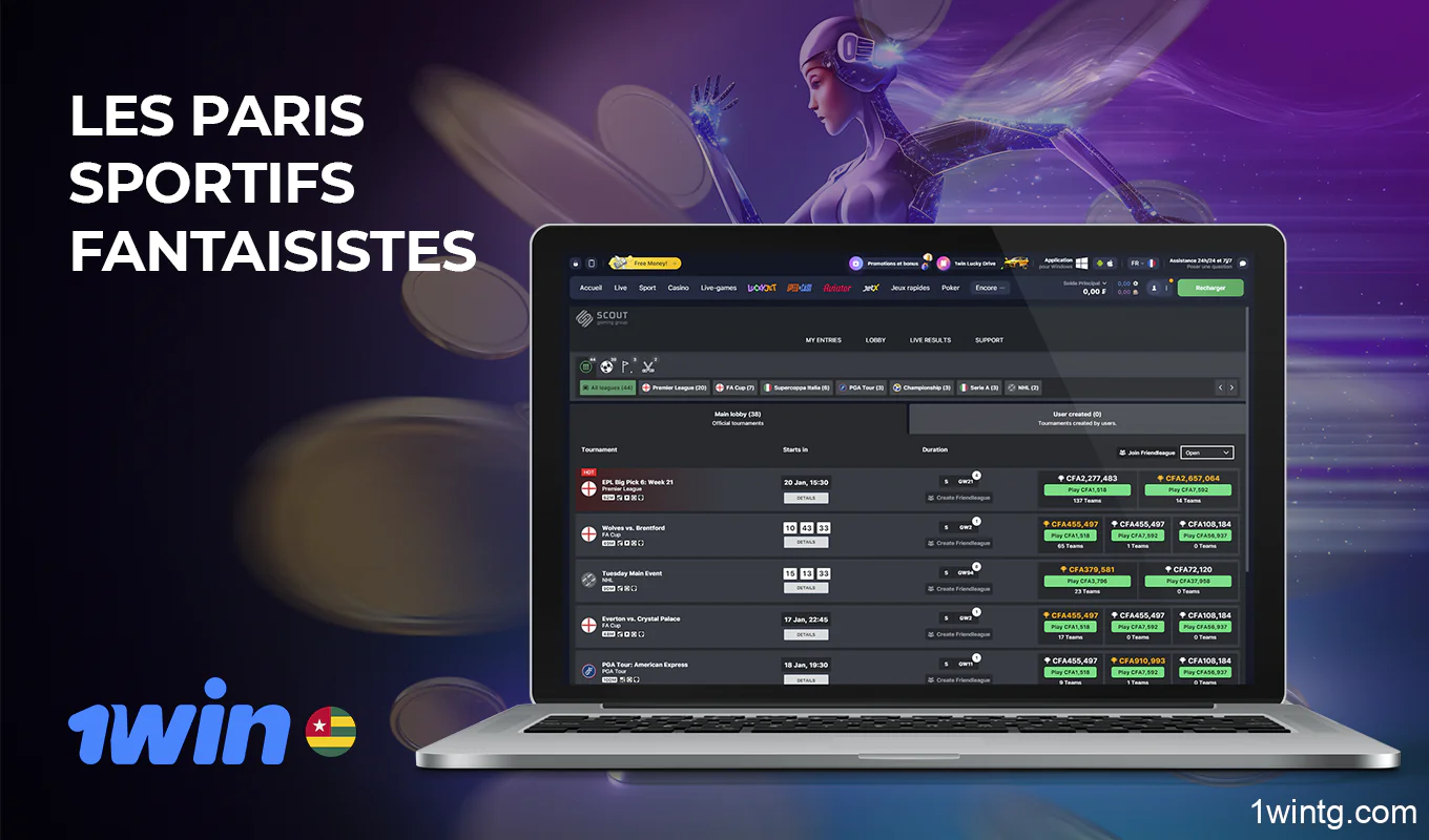 Les paris sportifs fantaisistes sont accessibles aux parieurs sur 1win