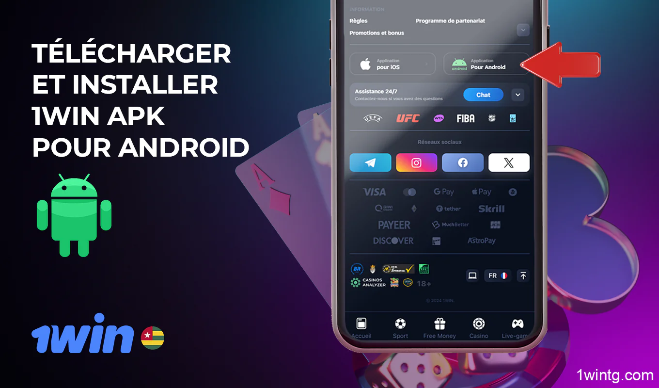 Télécharger l'application mobile 1win Togo sur Android à partir du site officiel de manière totalement gratuite