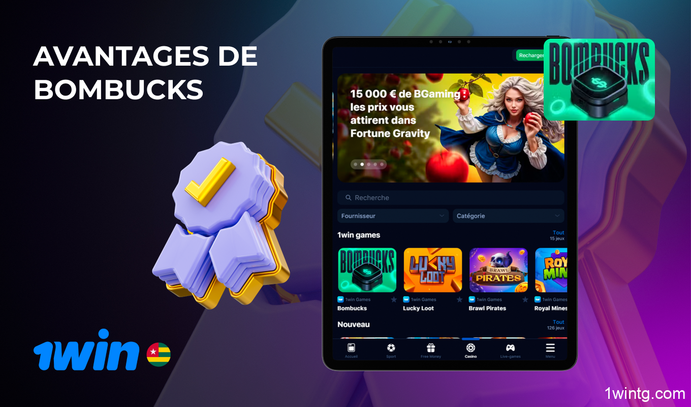 Bombucks se distingue des autres jeux au format crash disponibles sur 1win Togo