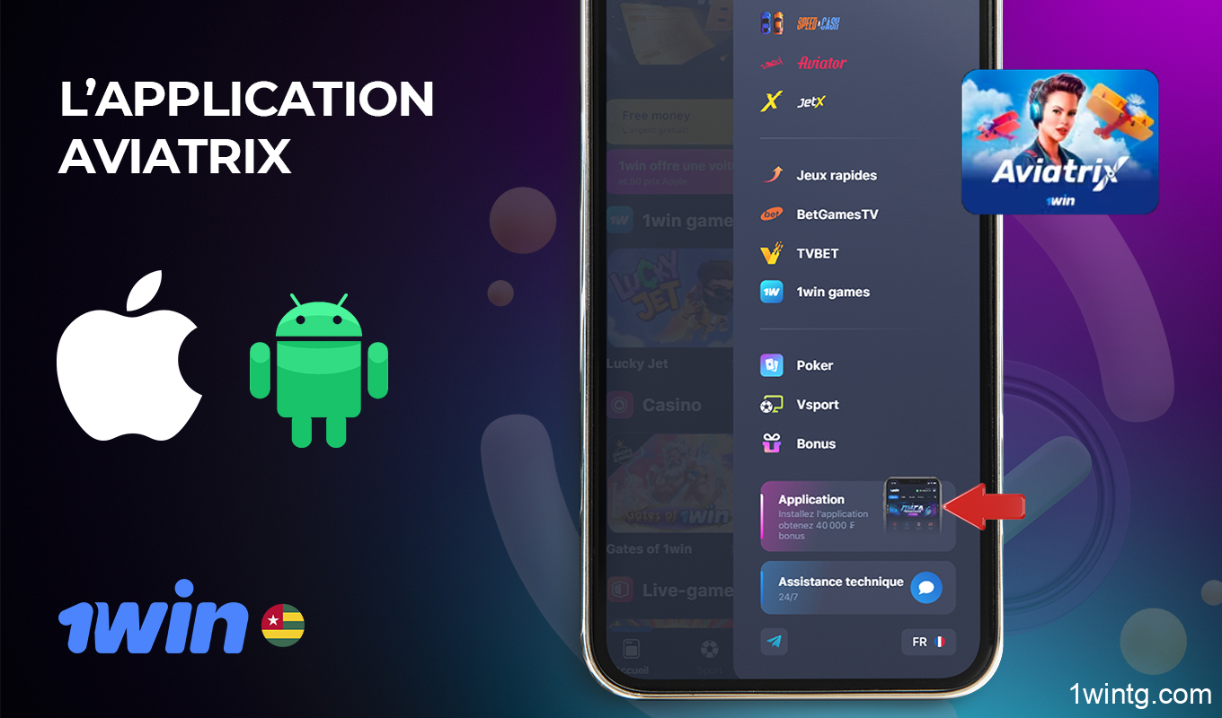L’application mobile vous permet de jouer à 1win AviatriX à tout moment et en tout lieu