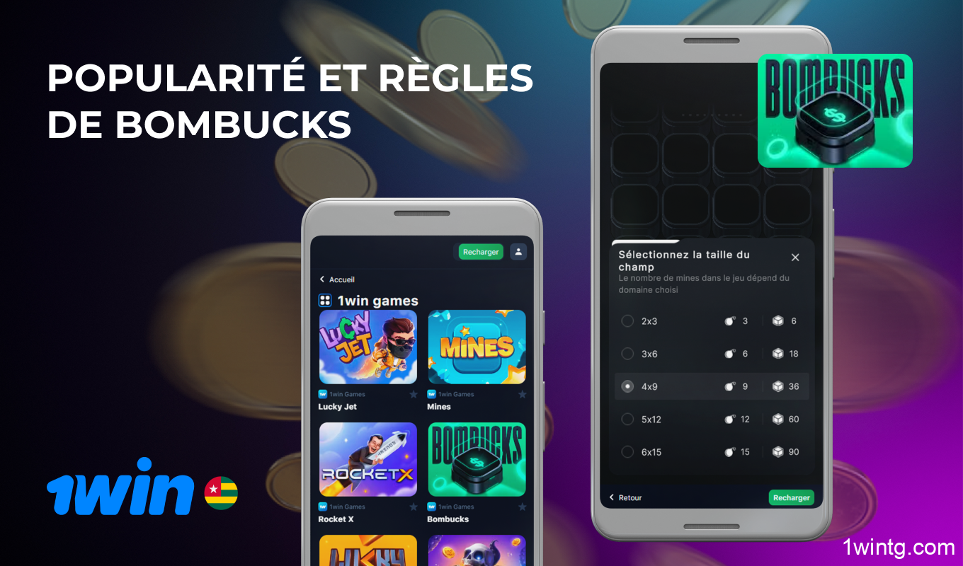 Le jeu Bombucks est l'un des jeux les plus populaires du casino 1win Togo